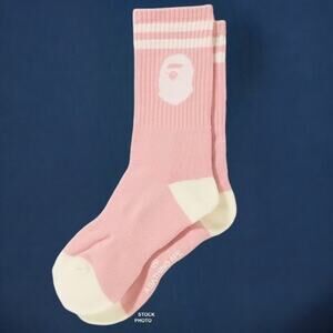 A Bathing Ape BAPE Pink Ape Head Crew Socks NWT Streetwear Stocking Stuffer